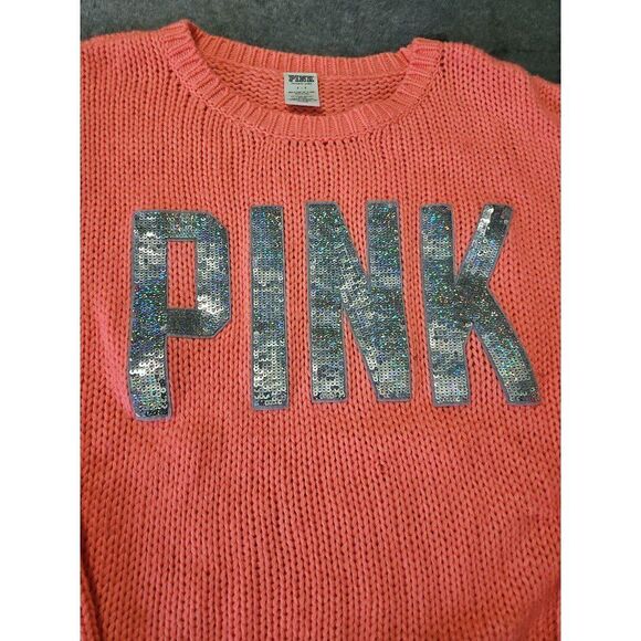 Victoria's Secret Coral Sweater and Black Leggings w/Sequins - Picture 2 of 5